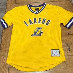 NBA Offical Collection Los Angeles Lakers Youth Large Purple and Yellow Jersey